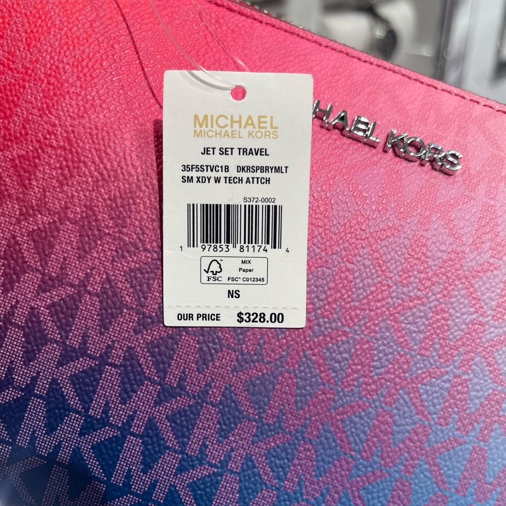 MICHAEL KORS Jet Set Sm Ombré Signature Logo Crossbody Case Apple Airpods Pro - Picture 11 of 16